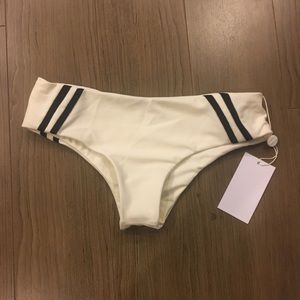 Mikoh Swim Bondi Bottoms in Retro Bone Stripe S